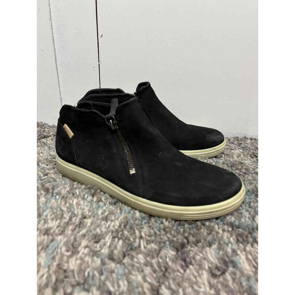Ecco Shoes Womens 38 7.5 Soft 7 Low Cut Mini Ankle Booties Nubuck Leather